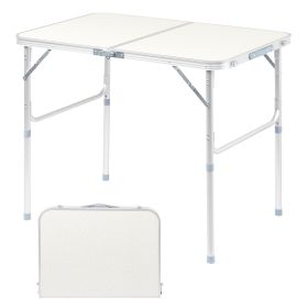 3FT/4FT/6FT Durable Plastic Folding Table w/Handles & Lock - Portable Indoor/Outdoor Picnic Dining Table for Camping, Parties, White (size: 3FT)